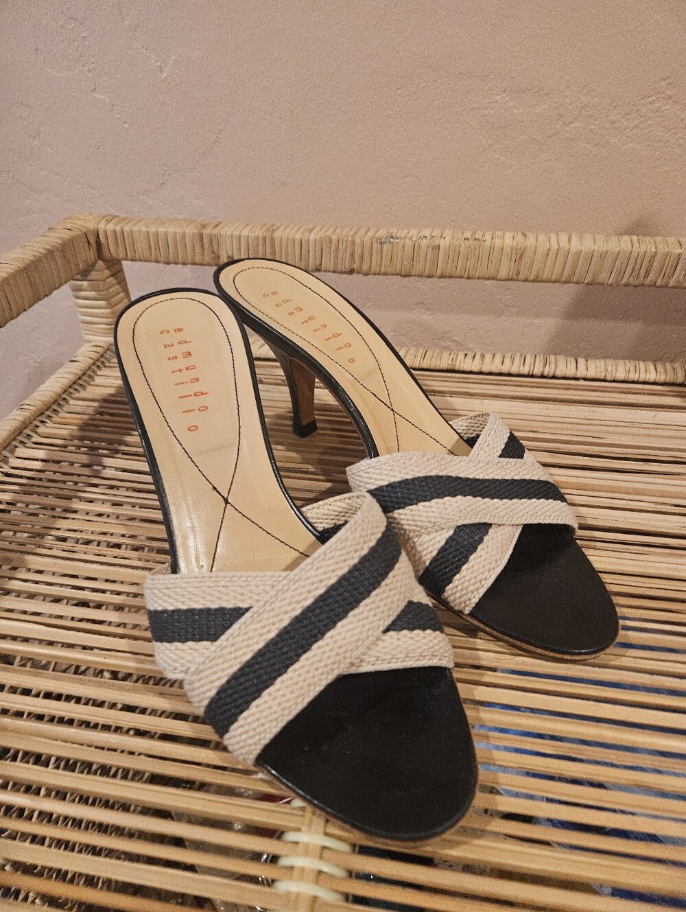 Edmundo Castillo Criss Cross Heel Sandals